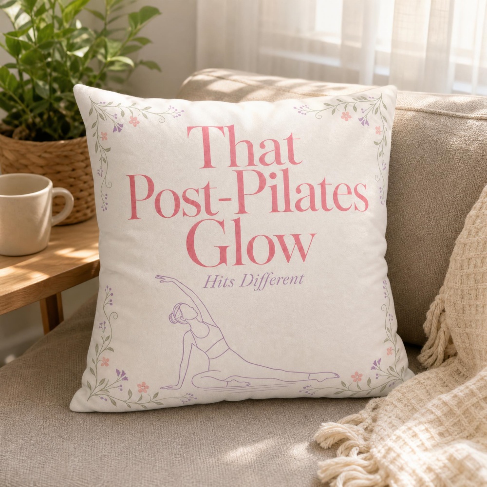 Pilates Yoga Quotes - Cojín Decorativo Suave con Estampado de