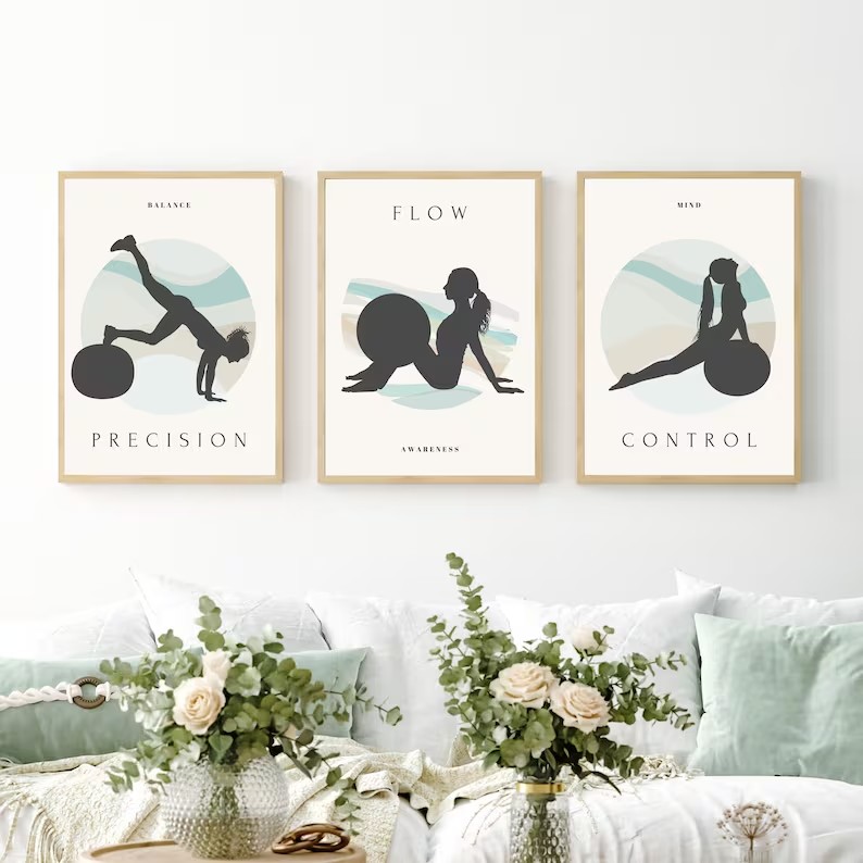Pintura en lienzo minimalista  - Pilates Yoga Quotes reseña y precio