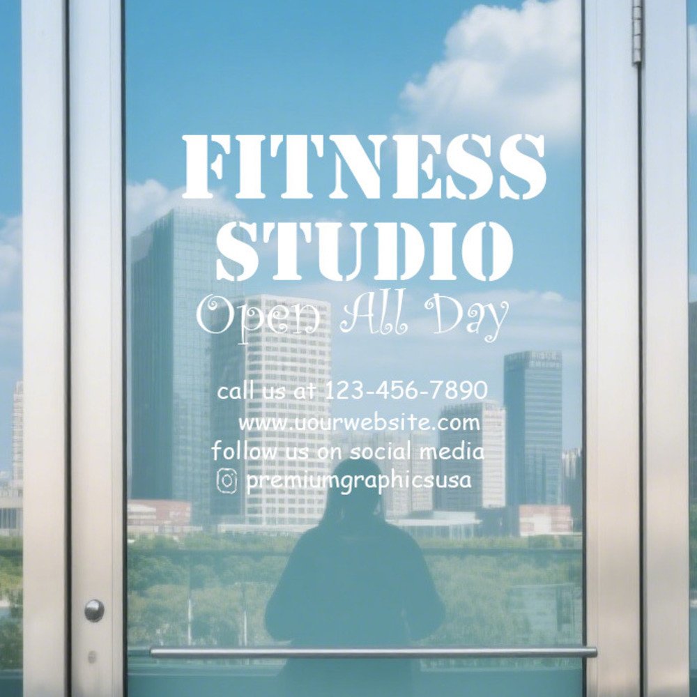 Calcomanía de ventana de estud - Pilates Yoga Or Gym reseña y precio